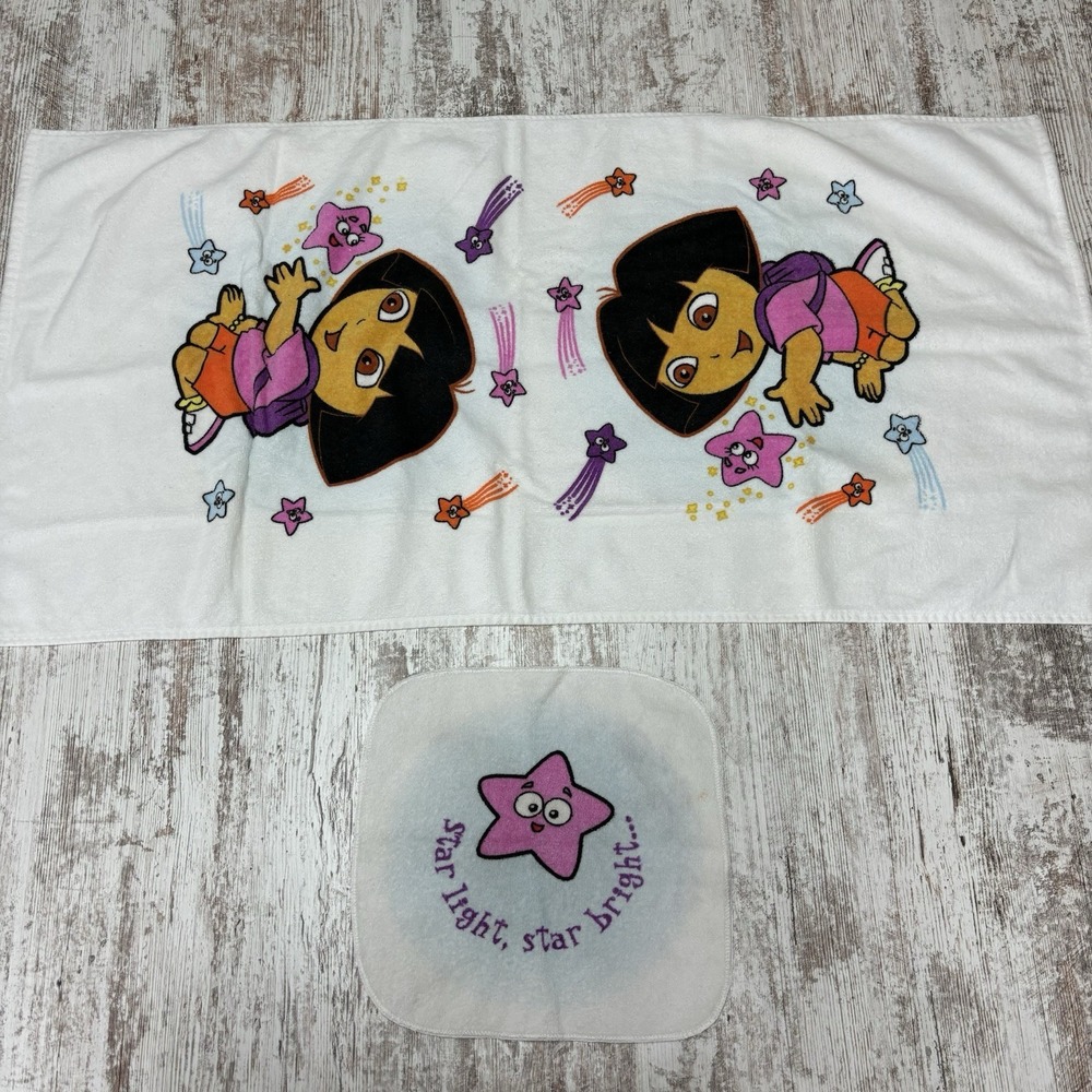 Vintage 2003 Dora The Explorer‎ & Boots Beach/Bath Towel Approx 38"x20" Pool Y2K